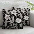 thumbnail image 3 of COMIO Black White Flowers Square Throw Pillow Case Decorative Cushion Cover Sofa, 3 of 5