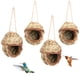thumbnail image 2 of Nidos de pájaros colgantes, 4 casas nido de colibrí tejidas a mano, cabañas de pájaros tejidas con césped natural, lugar de descanso acogedor para jardín, patio, ventana, 2 of 7