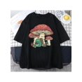 thumbnail image 1 of Men's Regular Size T-Shirt, Cotton Mushroom House & Frog Print, Vintage Regular Size Casual Crewneck Tee, Knit Fabric, Regular Fit, Spring/Summer/Autumn, Adult & Teenager, Round Neck, Stretchy, 1 of 6