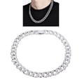 thumbnail image 1 of Men and Women Miami Cuban Link Chain Necklace with  Jewelry, , Fashionable Decoration, Perfect Gift, 16 Inch Length, 1 of 8