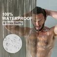 thumbnail image 3 of AmazerBath Shower Curtain Liner, 72x72 Transparent Black Shower Curtain Liner, Lightweight Plastic Shower Curtain Liner, PEVA Waterproof Shower Liner for Bathroom with 3 Magnets and 12 Grommets, 3 of 9