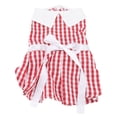 thumbnail image 2 of Vestido para mascotas de verano lindo a cuadros Bowknot cinta cinturón protector solar falda de gato para perros gatos, 2 of 8