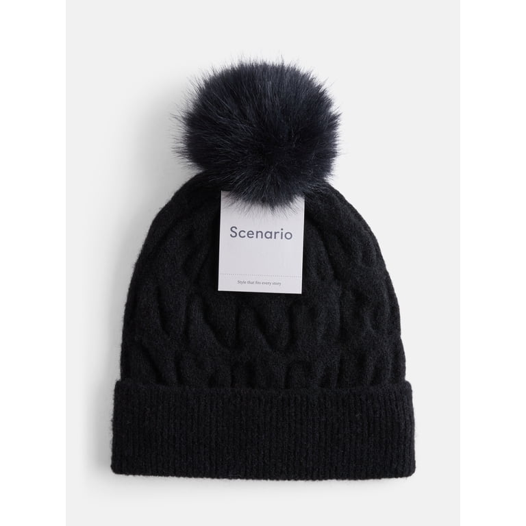 Women's Cable Knit Beanie With Pom photo 4