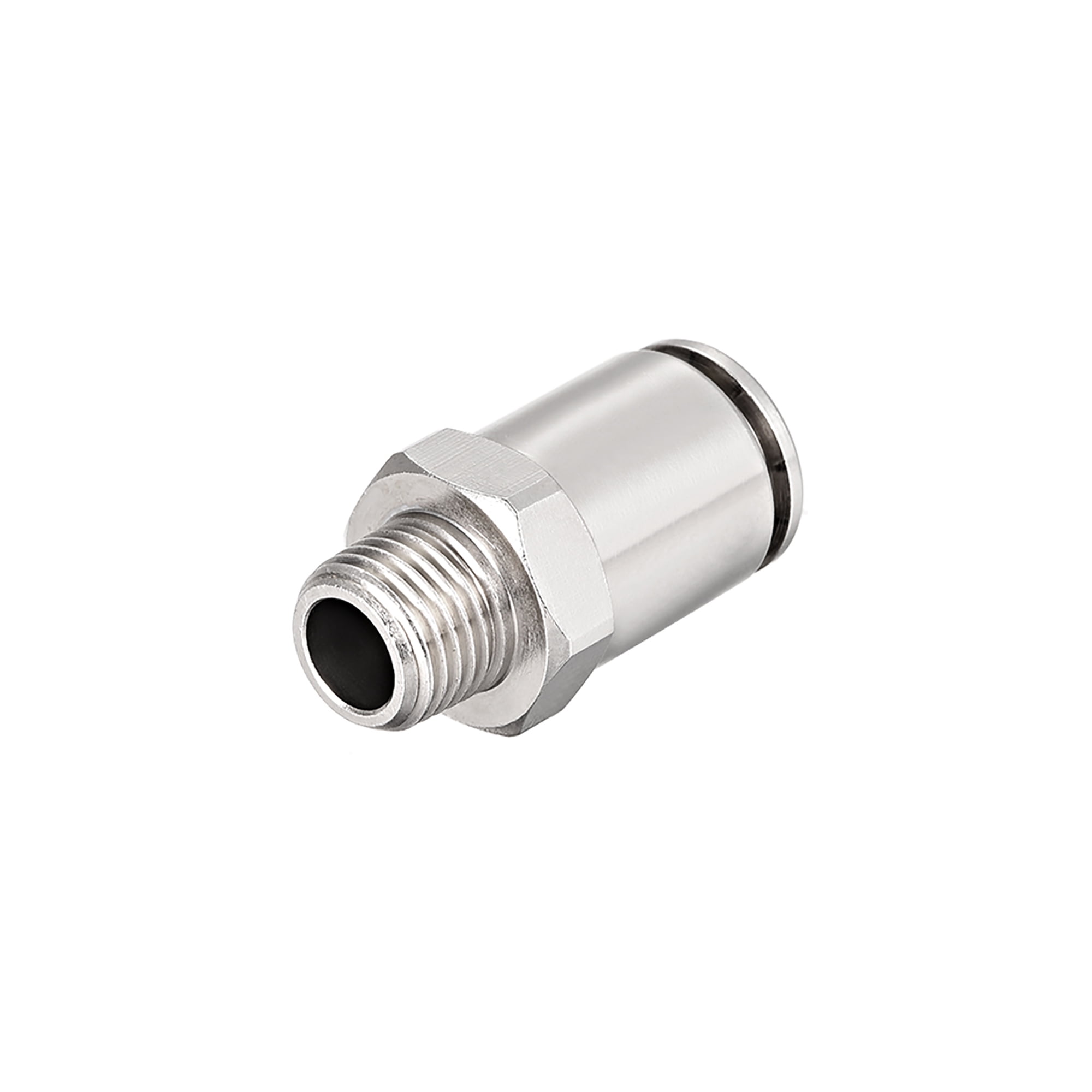 12mm Tube to 1/4 NPT Push Lock Fittings, Brass Nickel Plated Extended