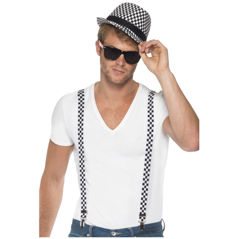 1970s Suspenders And Hat Ska Artist Two Tone Kit Costume Accessory -  Walmart.com