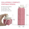 thumbnail image 3 of Collapsible Water Bottles 20.6oz, Silicone Foldable Portable Travel Water Bottle, BPA-Free, Leakproof Reusable for Traveling Camping Hiking Sports Outdoor, 3 Pack (Blue+Pink+Starlight), 3 of 6