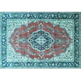 thumbnail image 1 of Ahgly Company Indoor Rectangle Medallion Light Blue Traditional Area Rugs, 7' x 9', 1 of 4