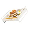 thumbnail image 2 of Plateau à Dessert, Plateau de Service Blanc Vintage en Métal Plateau de Service Valeur Exceptionnelle, 2 of 12