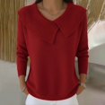 thumbnail image 2 of Breezora Chandail en Tricot à la Mode pour Femmes avec Col Rond Manches Longues Ajusté Confortable Décontracté pour Style Moderne Taille TTG Rouge, 2 of 4