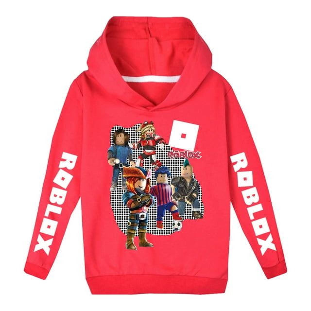 Game Roblox Cartoon Print Hoodie Printed Long Sleeve Zipper Loose Collar Sweatshirt Students Birthday Gifts
