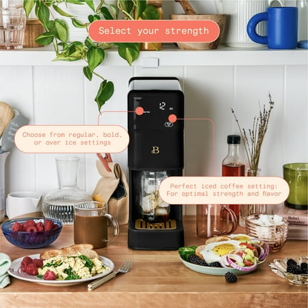 Beautiful Perfect Grind™ Programmable Single Serve Coffee Maker, Black Sesame by Drew Barrymore❗MAY HAVE MISSING PIECES/NEEDS CLEANING❗
