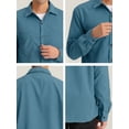 thumbnail image 6 of INSPIRE CHIC Men's Corduroy Shirt Button Down Regular Fit Long Sleeves Shirts 2XL Blue, 6 of 6
