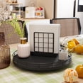 thumbnail image 2 of 13" Lazy Susan Turntable Organizer for Table Top, Round Wooden Lazy Susan for Cabinet Kitchen Decor Centerpieces Coffee Table, Storage Condiments Spices, Bathroom Vanity Tray for Soap, Black, 2 of 14