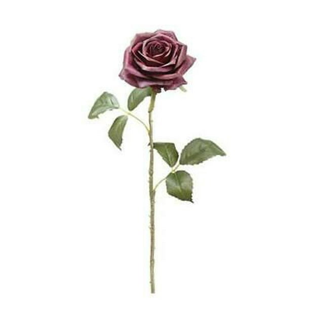 1pc Silk Flowers Rose In Plum Purple Walmart Com Walmart Com
