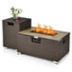 thumbnail image 4 of Juego de mesa para hoguera Costway Ratán y propano con tanque de mesa auxiliar y cubierta 40000 BTU, 4 of 4