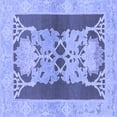 thumbnail image 1 of Ahgly Company Machine Washable Indoor Square Abstract Blue Modern Area Rugs, 8' Square, 1 of 4