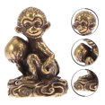 thumbnail image 3 of 1Pc Mini Singe Forme Ornement de Bureau Singe Statue Ornement Cuivre Décor, 3 of 9