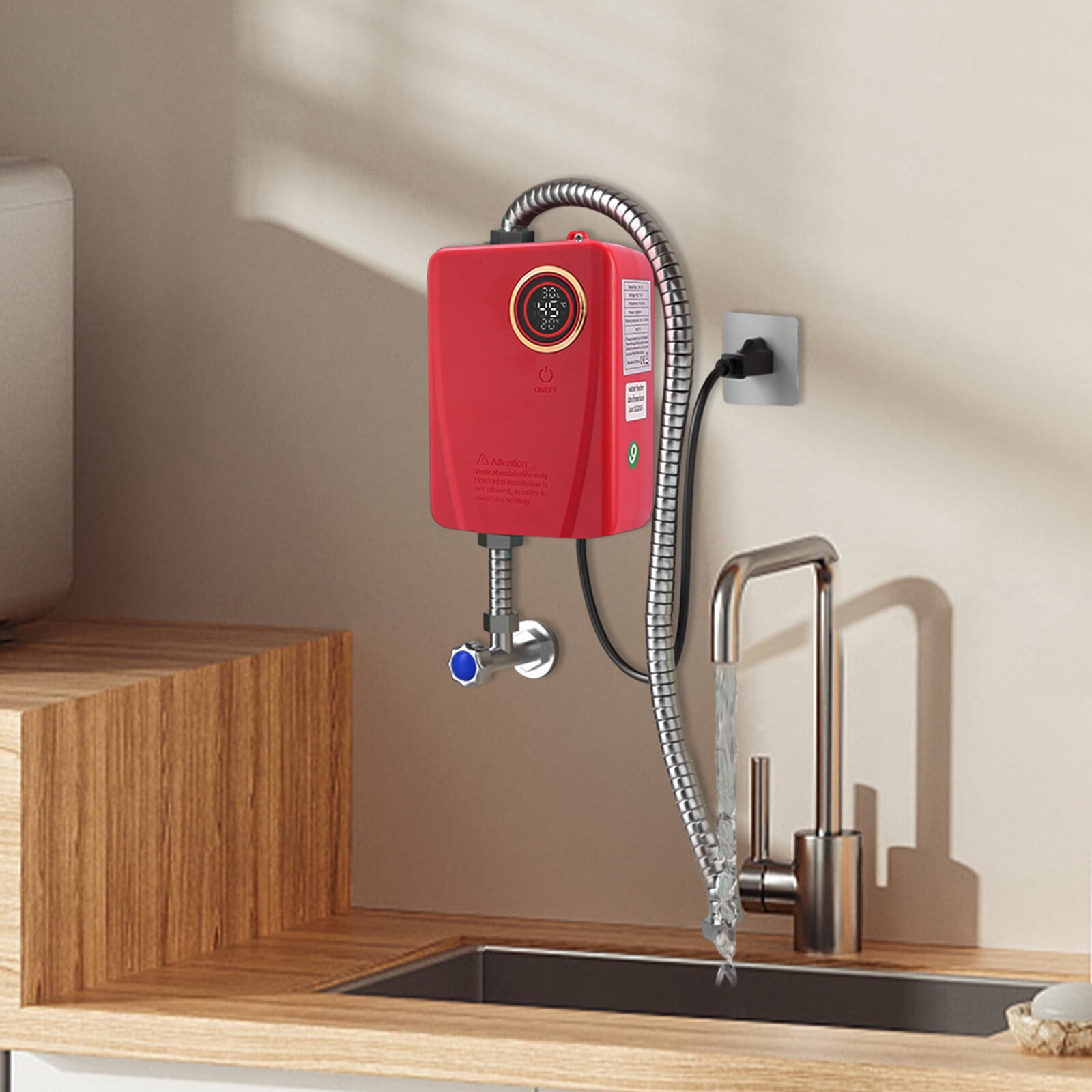 3000w Modern Electric Water Heater Portable Instant Water Heater Under the Sink Basin for Homes