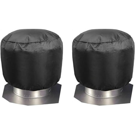 

WCX 2 Pack 30 * 44cm/12 * 17.5in Turbine Vent Cover Roof Ventilator Cover Heavy Duty Turbine Ventilator Protector Shield Waterproof 420D Oxford Cloth Black-0614