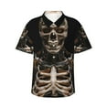 thumbnail image 2 of Goofa Cyber Skeleton With Tattoos Hawaiian Shirt for Men, Unisex Summer Beach Casual Short Sleeve Button Down Shirts,Aloha Tropical Floral print shirt-X-Large, 2 of 9