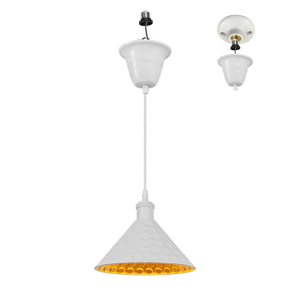 Kiven Farmhouse Pendant Light with E26 Screw-in Adapter, Exposed Ceiling Light to Pendant, Converts Bulb Socket to Pendant Light, Adjustable Height Renter-friendly Pendant Lighting TB2776W