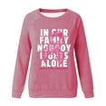 thumbnail image 5 of WREESH Women's Graphic Long Sleeve Sweatshirt Pink Ribbon Letter Shirts Breast Cancer Awareness Top Hot Pink, 5 of 5