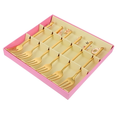 

6pcs Coffee Forks Christmas Gift Box Stainless Steel Sugar Dessert Forks