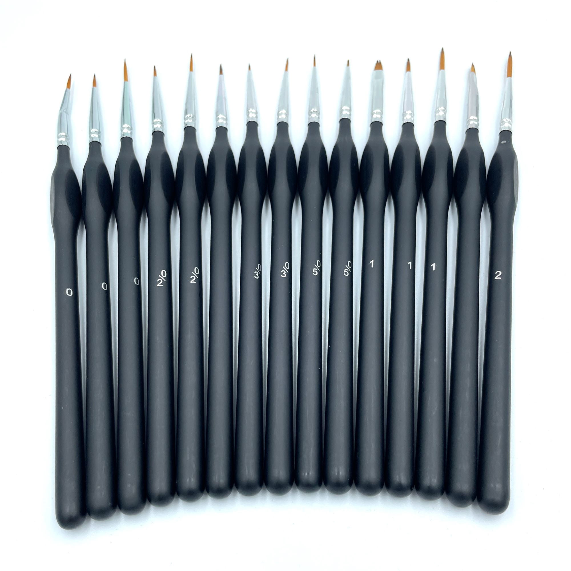 Cantoo City Miniature Paint Brushes Set 15-Piece Acrylic Paint Brushes Kit with Fine Tips, Wooden Ergonomic Handles