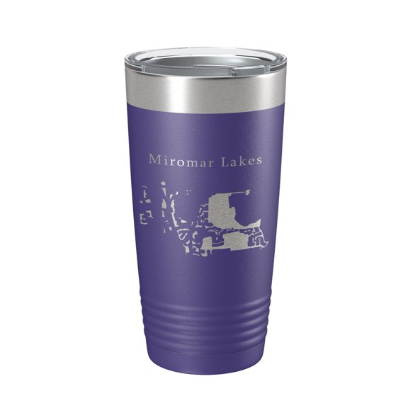 Miromar Lakes Lake Como Map Tumbler Travel Mug Insulated Laser Engraved Coffee Cup Florida 20 oz Purple