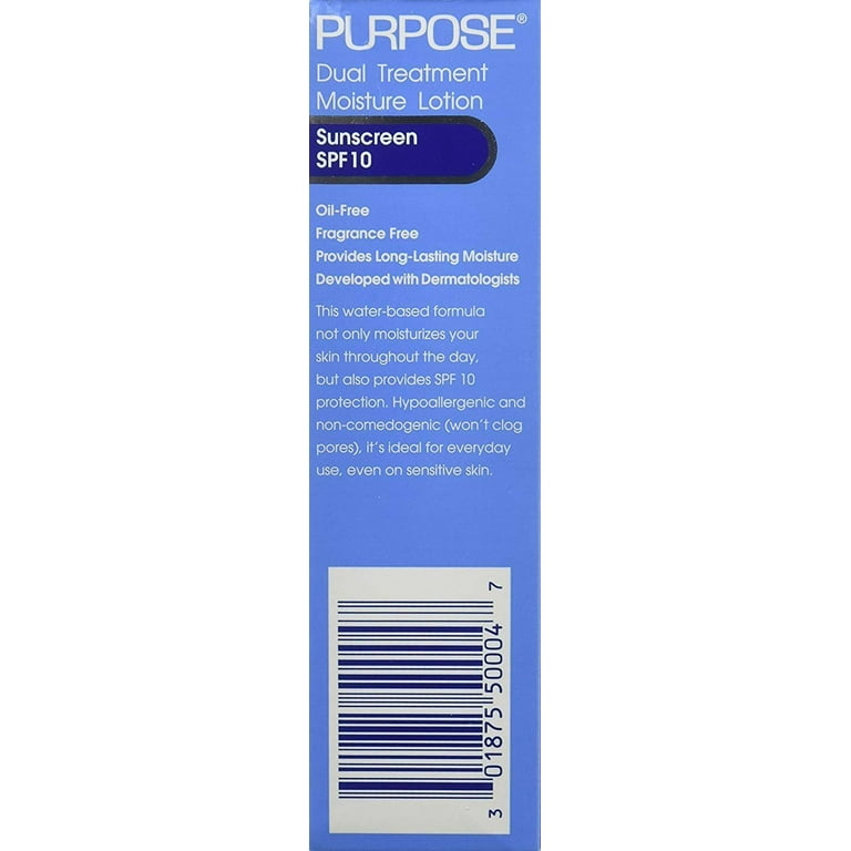 PURPOSE Face Moisturizer SPF 10 Dual Treatment Lotion - 4 Oz