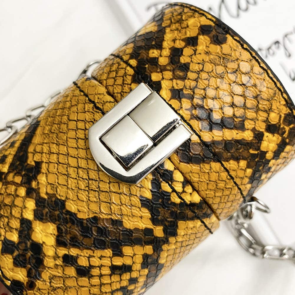 YOUI-GIFTS Women Snake Skin Crossbody Bag Fashion Handbag Shoulder Bag Purse with Chain Strap
