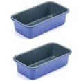 thumbnail image 1 of Arboraoe Bread Pan 2-Piece Set Blue Non-Stick Coated Carbon Steel Bread Pan, 1 of 5