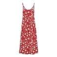 thumbnail image 3 of Robe d'Été pour Femmes Sans Manches à Col en V Imprimée Décontractée Longue Maxi pour Plage Vacances Tenue d'Extérieur, 3 of 7