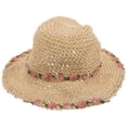 thumbnail image 2 of WEUVEB Khaki Straw Sun Hat with Foldable Wide Brim and Elegant Floral for Outdoor Sun, 2 of 8
