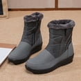 thumbnail image 6 of Gyexs Winter Boots for Women Snow Boots with Side Zipper Waterproof Lightweight Furry Lined Thickening Outdoor Flat Shoes, Grey, Size 8.5, 6 of 8