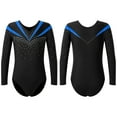 thumbnail image 3 of Yeahdor Girls Long Sleeve Dance Leotard Gymnastic Workout Training Outfit,Sizes 6-16 Blue 6, 3 of 6