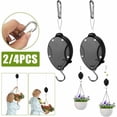 thumbnail image 2 of BUYISI 2Pcs Strong Retractable Hanging Basket Pulley Pull Hook Plant Yard Flower Hanger Hook, 2 of 7