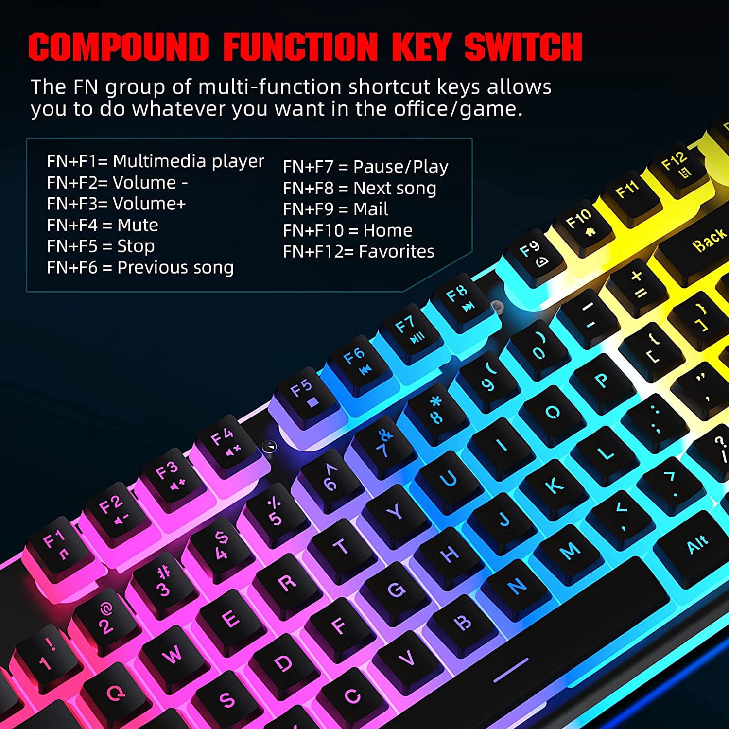 HXSJ L96 Wireless Keyboard & Mouse Combo, 3000mAh, 4800DPI