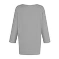thumbnail image 5 of Long Sleeve Shirts For Women 3/4 Sleeve Tops For Summer Notched V Neck Plain T Shirts Casual Cute Three Quarter Length Blouses Womens Long Sleeve Tops, 5 of 5