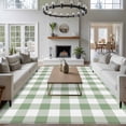 thumbnail image 4 of Sage Green Plaid Area&nbsp;Rug 6x9ft Sage Green Gradient Non-Slip&nbsp;Washable Square&nbsp;Rugs Soft Felt Indoor Floor Mat for Bedroom Kitchen Living Room Bathroom, 4 of 9