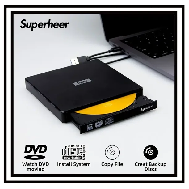 External DVD Drive USB 3.0 TypeC USB C Portable DVD Player for Laptop