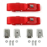 Standard 2 Point Red Lap Bucket Seat Belt Kit with Bracketry & 2 Belts for 1973-1991 Chevy FS Blazer
