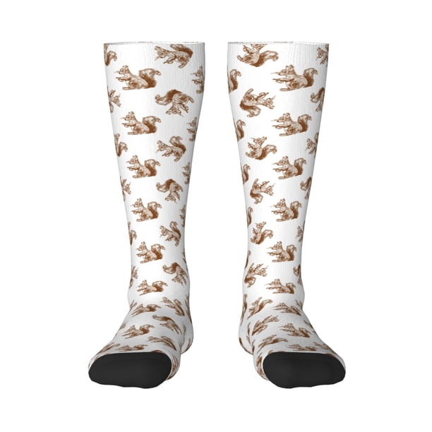 Balery Retro Squirrel Calcetines novedosos Calcetines deportivos Calcetines hasta la rodilla Calcetines de algodón Calcetines originales y geniales