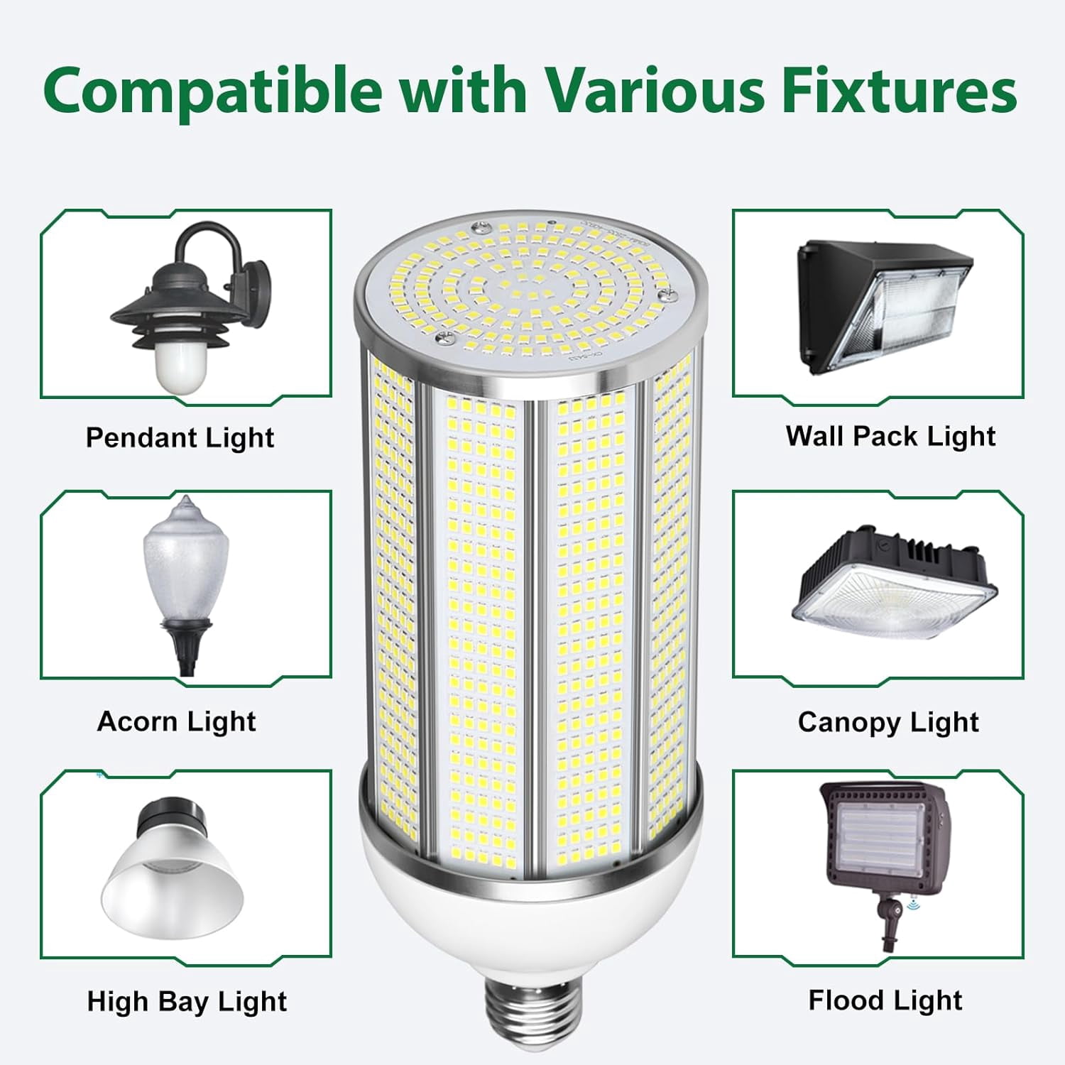 150W LED Corn Bulb, E26/E39 Mogul Base Lamp, 14000LM,5000K Daylight,AC85-265V, Replacement 350-400 Watt Metal Halide HID HPS CFL for Warehouse Parking Lot High Bay Light Fixture Garage Workshop