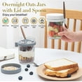 thumbnail image 2 of Sensch 10oz Overnight Oats Container Mason Jars with Lid and Spoon, Portable Airtight Oatmeal Cup with Measurement Marks, 2 Pack, 2 of 10