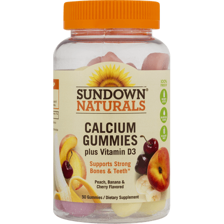 - Sundown Naturals Calcium Gummies plus Vitamin D3 - 50 CT