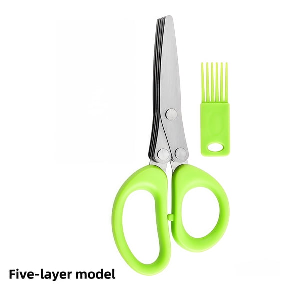 Vaelin Herb Scissors with Leaf Stripper, Stainless Steel 5-Blade Kitchen Shears for Chopping Chives, Vegetables & Salad