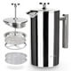 thumbnail image 1 of Secura French Press Coffee Maker, 304 Grade Stainless Steel Insulated Coffee Press with 2 Extra Screens, 34oz (1 Litre), Silver, 1 of 5