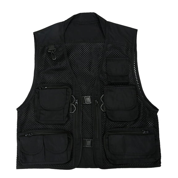 ZPAQI Multi Pockets Vest Men Summer Mesh Breathable Photography Waistcoat Reporter