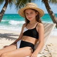 thumbnail image 2 of HAYIMI Child Swimwear Girls Swimsuits Bikini Patchwork O-Neck With Adjustable Shoulder Strap Girls Bathing Breathable Summer Kids Beach Bathing Suit, 2 of 6